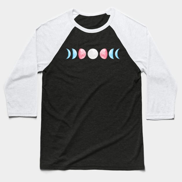 Trans Moon Phase Baseball T-Shirt by Pridish